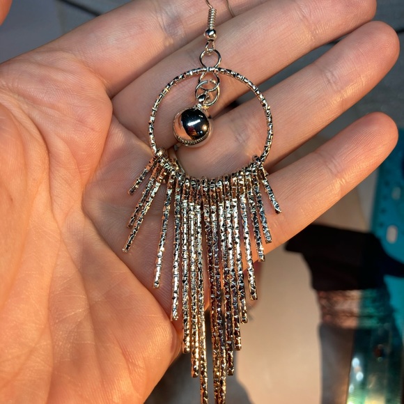 Big Silver Earrings - Picture 3 of 5